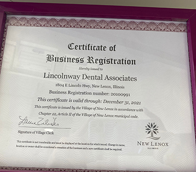 Lw Dental Business Cert